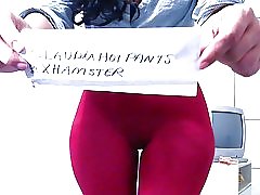 Cameltoe leggins rojo claudiahotpants